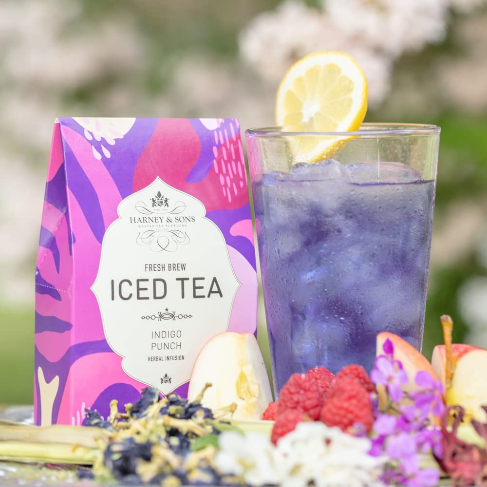 Harney & Sons Invigorating Peach tea bags offer bright aroma and smooth finish.