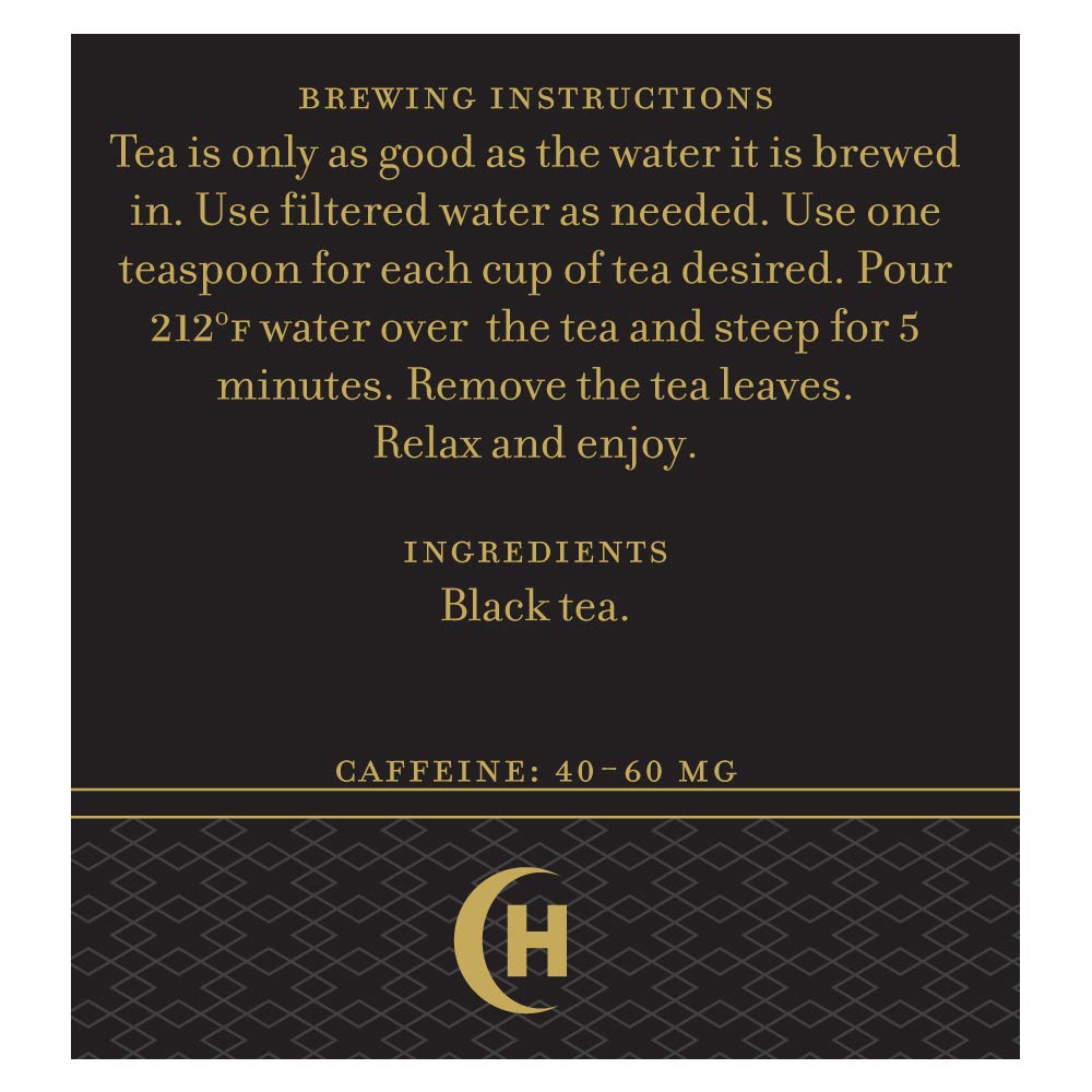 Harney & Sons Irish Breakfast Tea tin label highlights 100% Assam quality and traditional breakfast flavor.