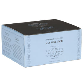 Harney & Sons Jasmine Fragrant Green Tea teabag box offers travel convenience.