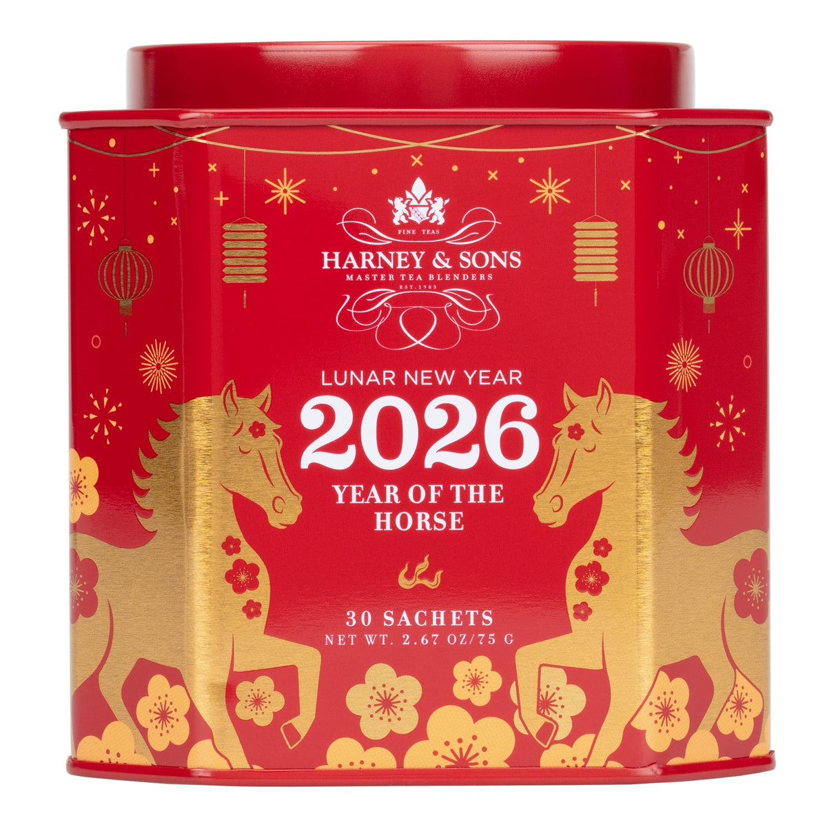 Harney & Sons Lunar New Year 2026 tea tin front view for gifting