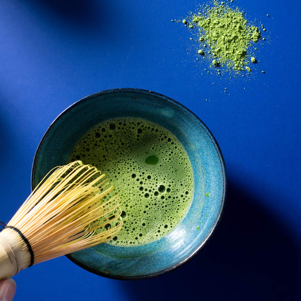 Harney & Sons Matcha Jobetsugi ceremony bowl scene with whisk.