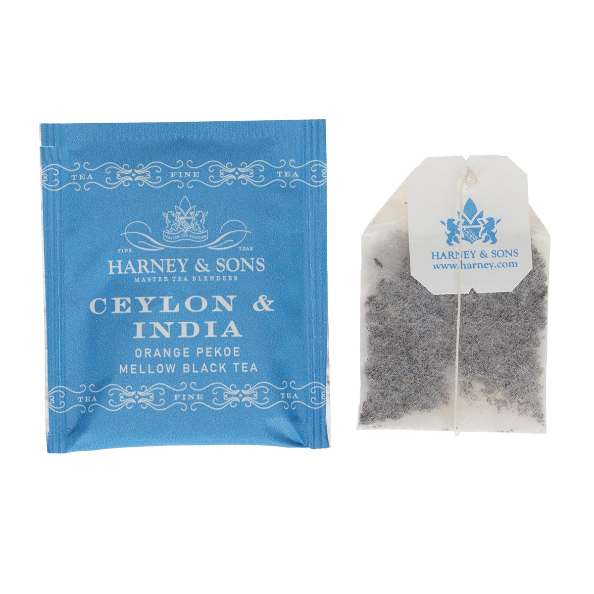 Harney & Sons Orange Pekoe tea box packaging, showcasing bold black tea for daily comfort.