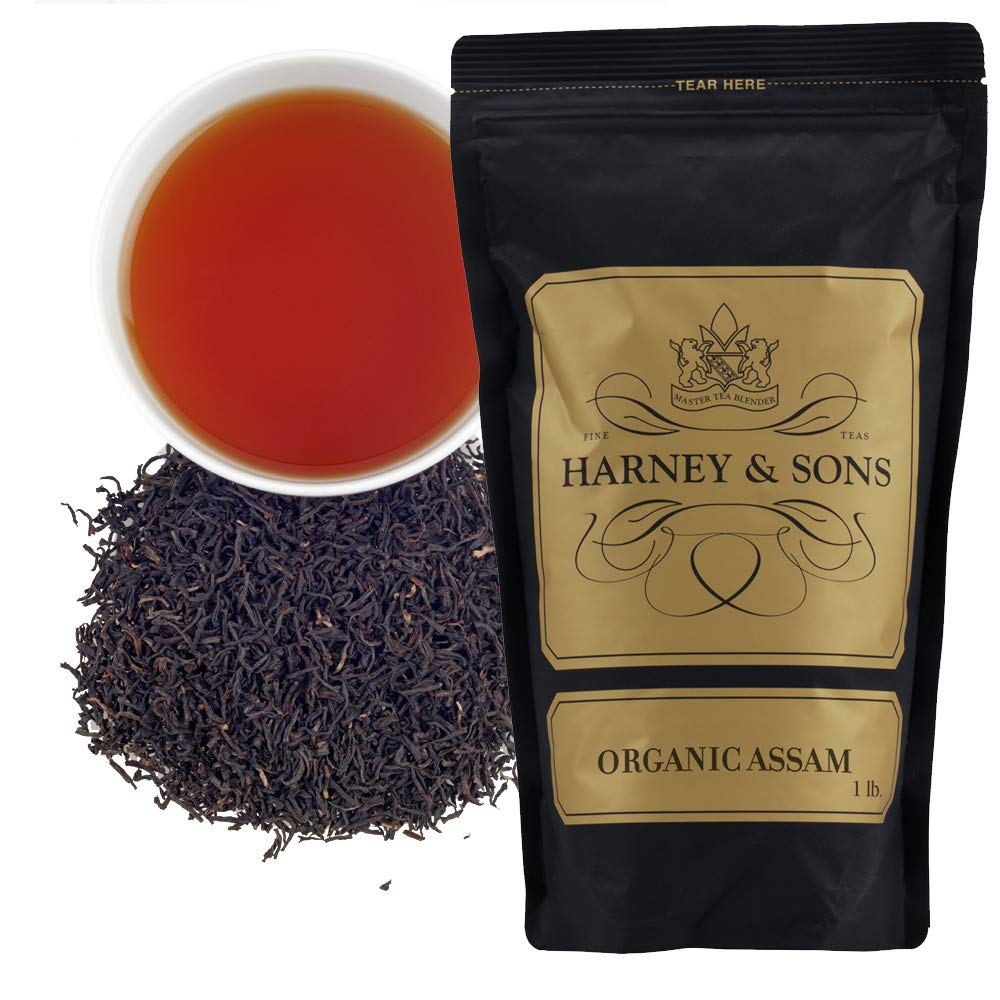 Harney and Sons Organic Assam loose leaf tea bulk bag for daily brewing.