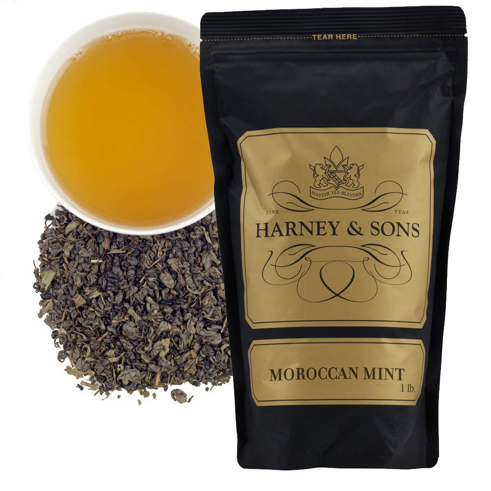 Harney & Sons Organic Moroccan Mint tea bag ready for a brisk infusion