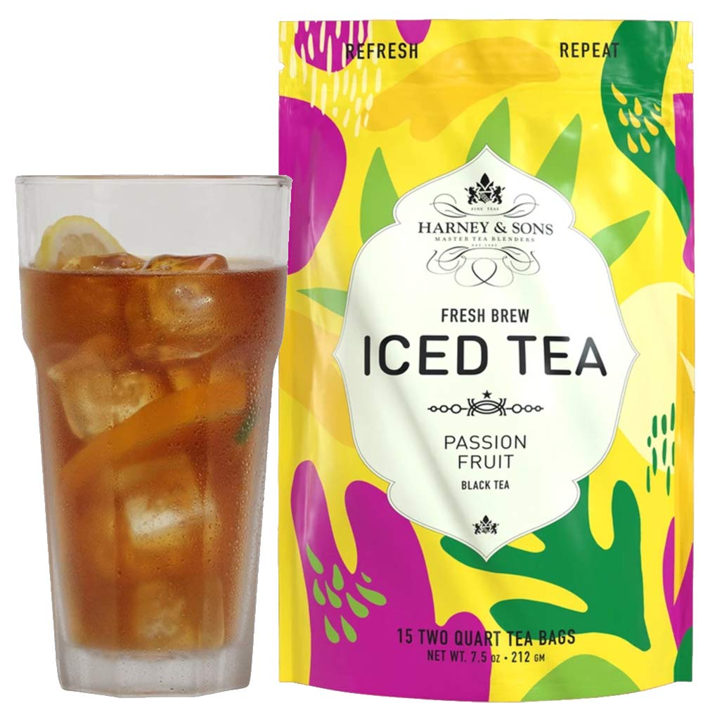 Harney & Sons Passion Fruit Iced Tea pour — refreshing cold brew for hot days