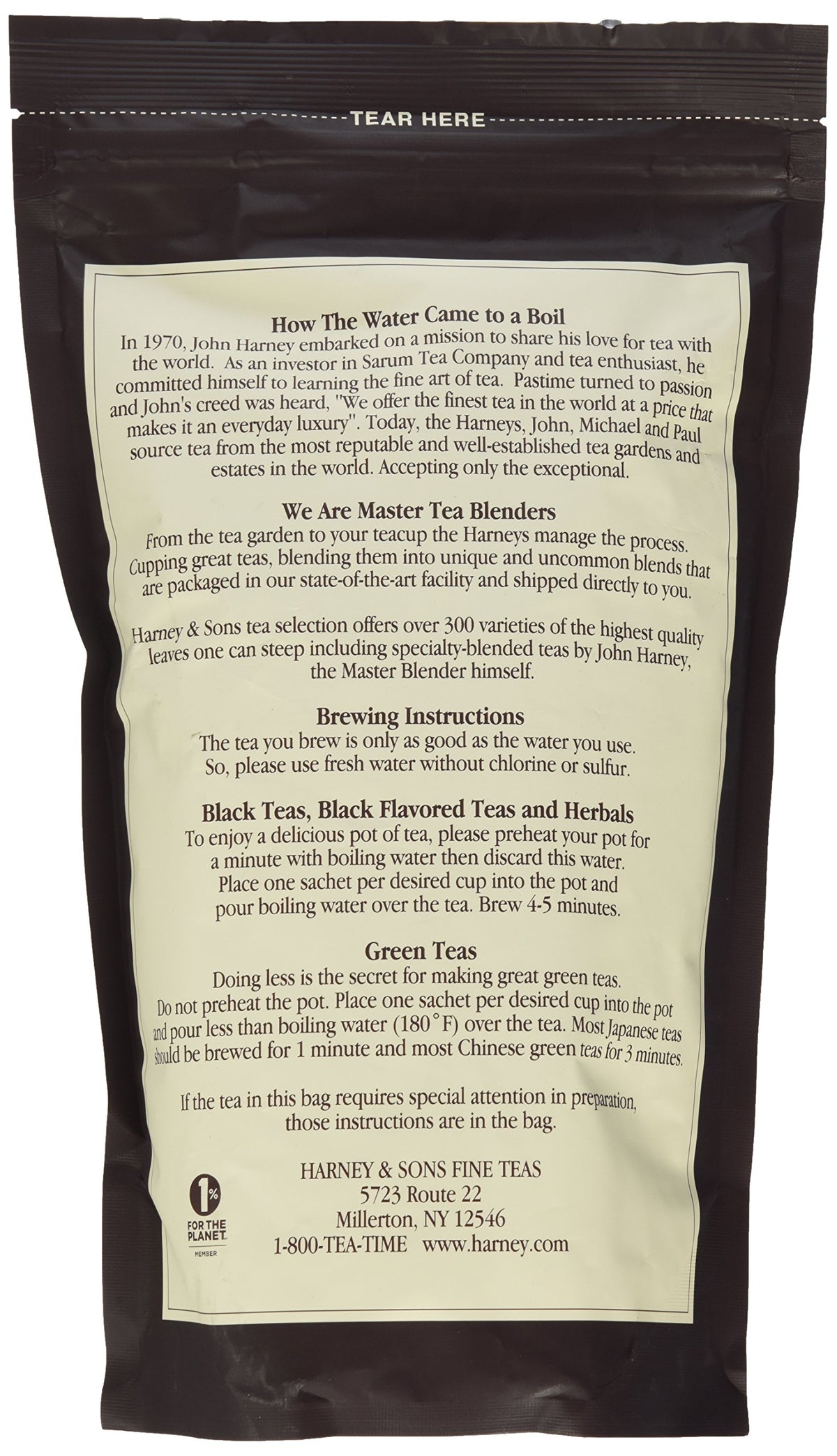Harney and Sons peppermint sachets brew two cups with convenient flavor.