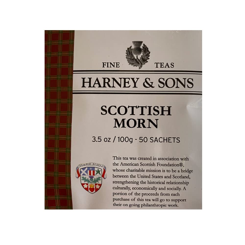 Harney & Sons Scottish Morn cup steeping to reveal rich flavor ideal with milk.