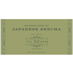 Harney & Sons Sencha leaves close-up showing light lime-green color for a fresh brew.