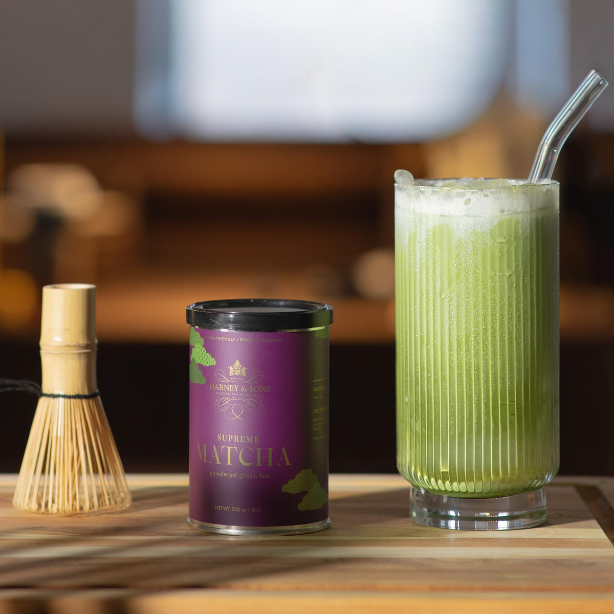 Harney & Sons Supreme Matcha used in beverages and baking.