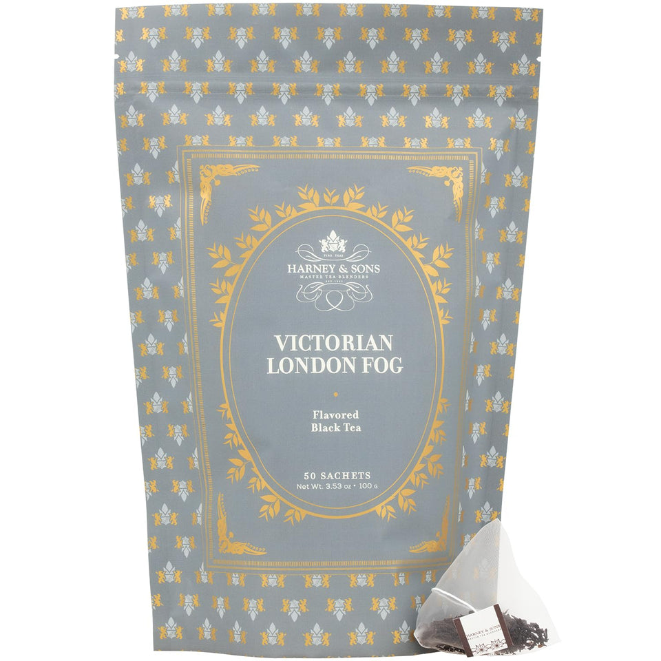 Harney & Sons Victorian London Fog sachets ready to brew a comforting tea moment