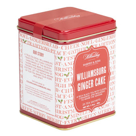Harney & Sons Williamsburg Ginger Cake tea tin for cozy, spiced moments.