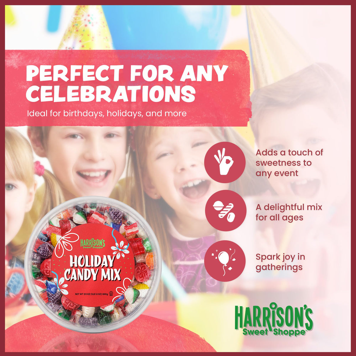 HARRISON'S holiday packaging emphasizes a ready-to-gift display perfect for sharing.