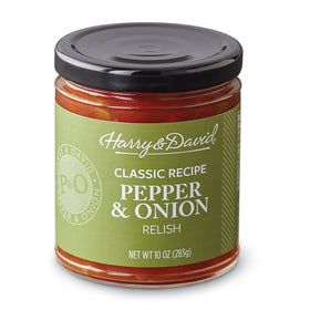 Harry & David Classic Recipe Relish jar closeup showing vibrant vegetables for everyday meals