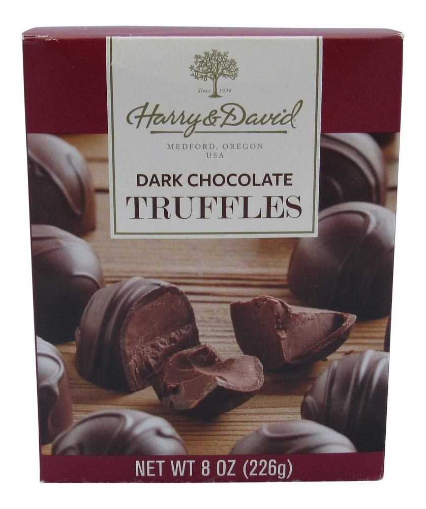 Harry & David dark chocolate truffles gift box, perfect for gifting and enjoying rich, craft chocolates.