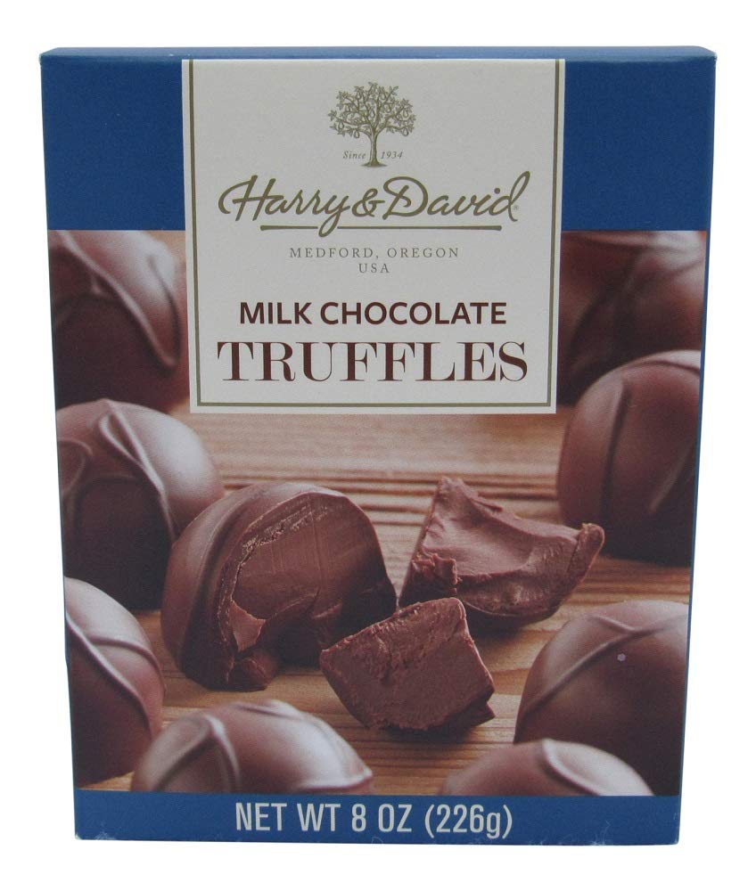 Harry and David Milk Chocolate Truffles gift box with velvety centers for celebrations.