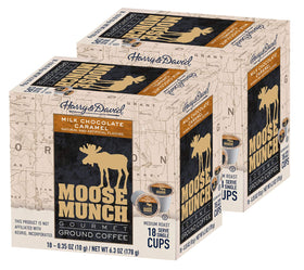Harry & David Moose Munch coffee box opened for easy, at-a-glance brewing