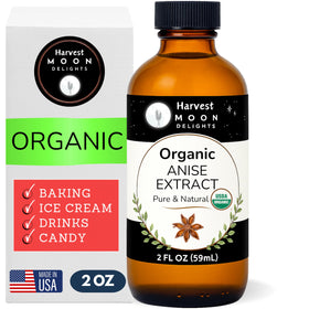 Harvest Moon Delights anise extract bottle for rich baking aroma.