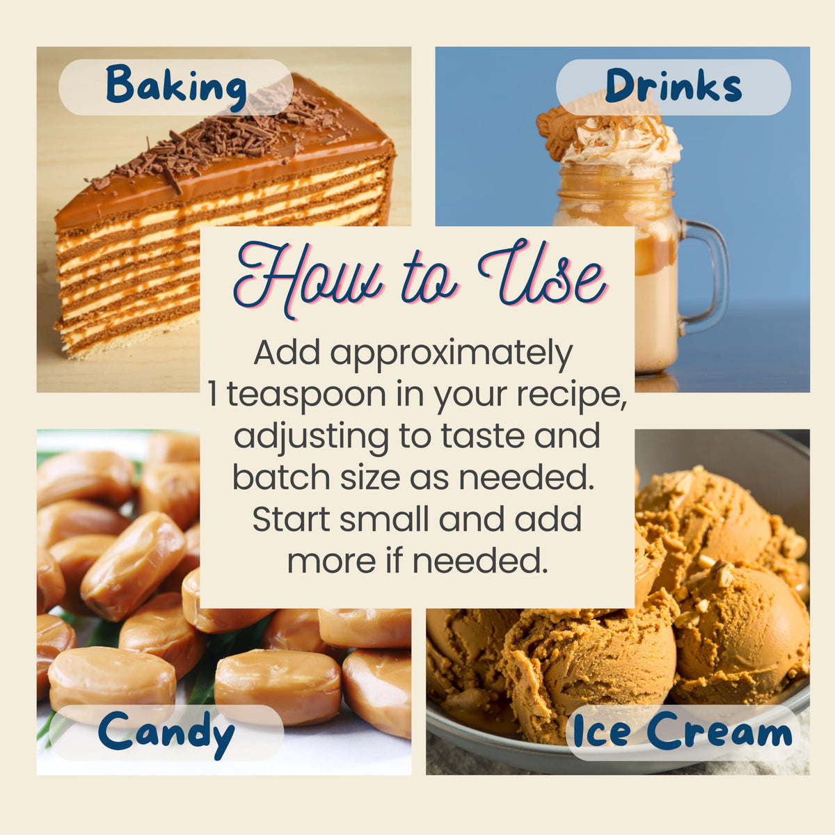 Harvest Moon Delights butterscotch extract pour added to beverages for warmth.