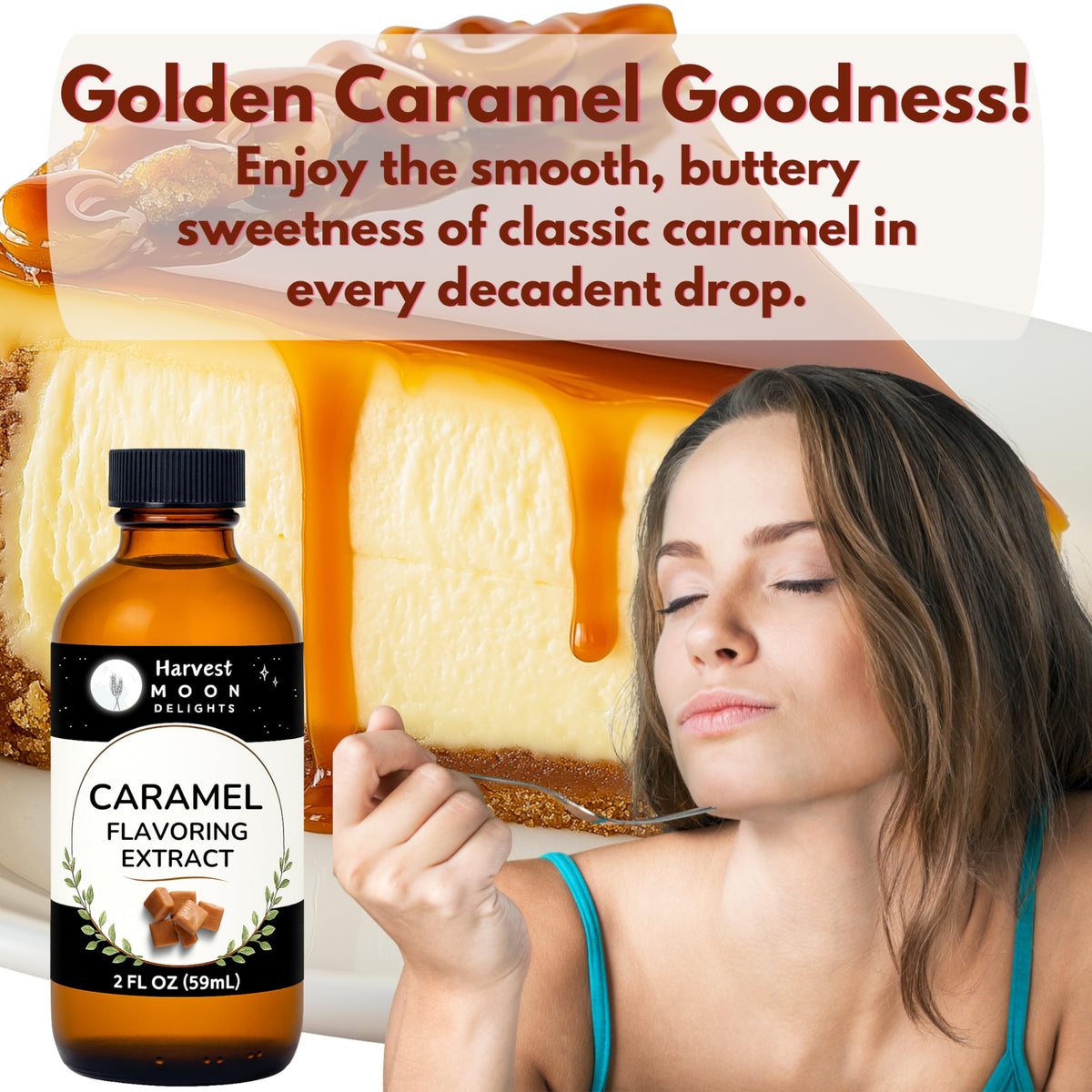Harvest Moon Delights caramel extract ingredients shot emphasizes clean sourcing.