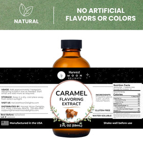 Harvest Moon Delights caramel extract pour shows convenient flavoring for coffee.