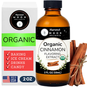 Harvest Moon Delights cinnamon bottle close-up for authentic baking flavor