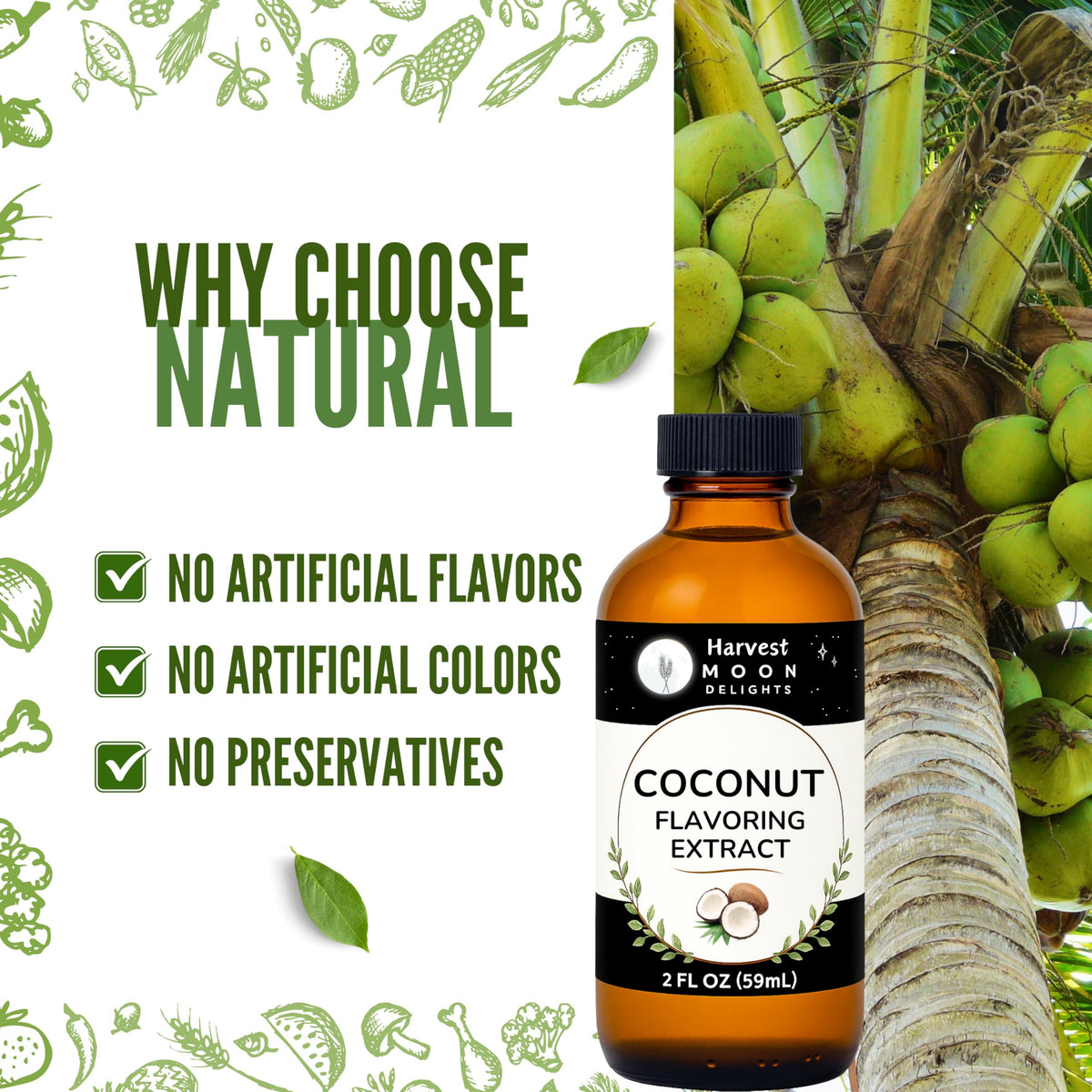 Coffee enhanced with Harvest Moon Delights coconut extract.