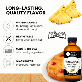 Close look at Harvest Moon Delights glass bottle, USA-made quality and freshness