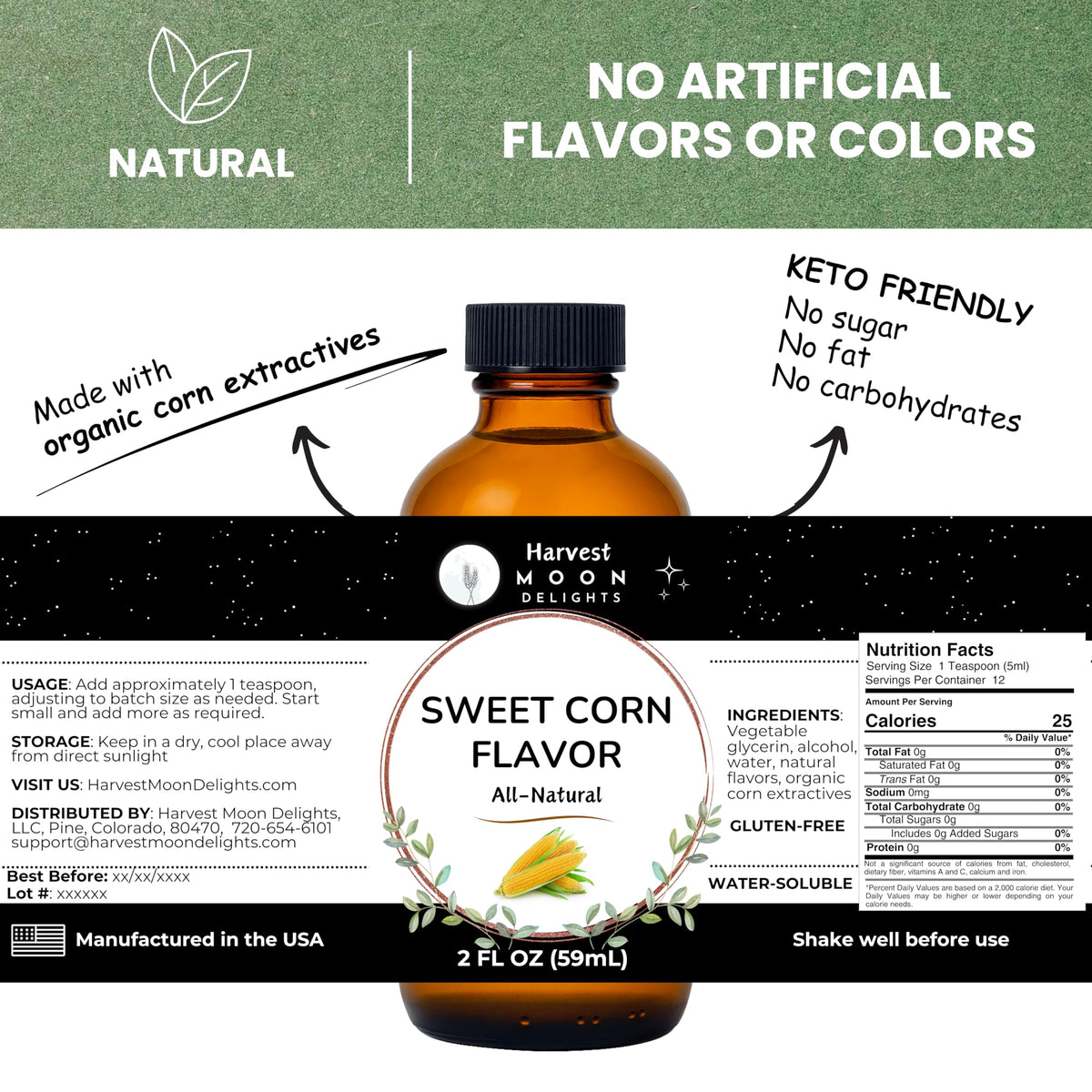 Keto cornbread ingredient with Harvest Moon Delights corn extract
