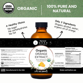 Pouring Harvest Moon Delights orange extract for easy flavoring