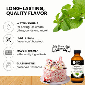 Harvest Moon Delights peppermint extract glass bottle preserves freshness