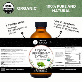 Harvest Moon Delights peppermint extract pour for easy dosing in beverages