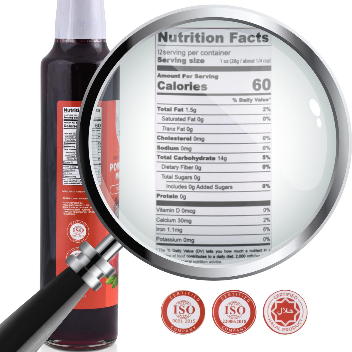 Drizzle HASANZADE 1923 pomegranate molasses into salads and bowls.