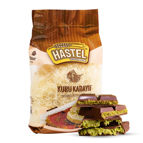 HASTEL Kataifi pack showing premium shredded dough for kunafa and pastries.