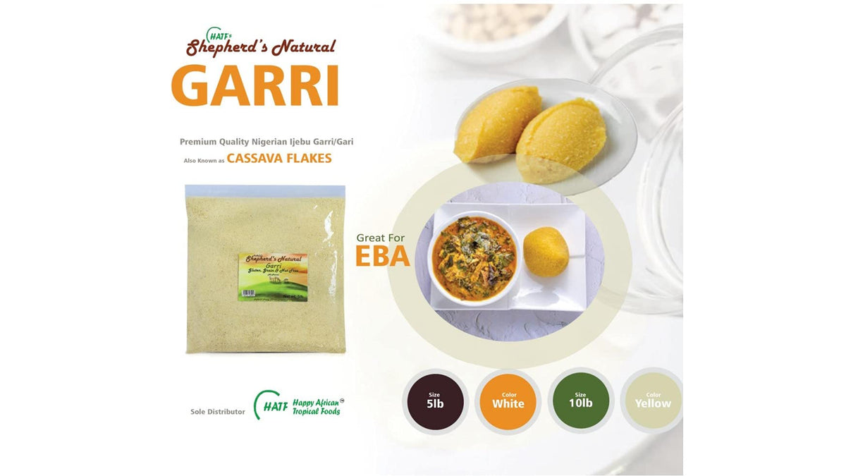 Made from fresh cassava for authentic garri flavor.