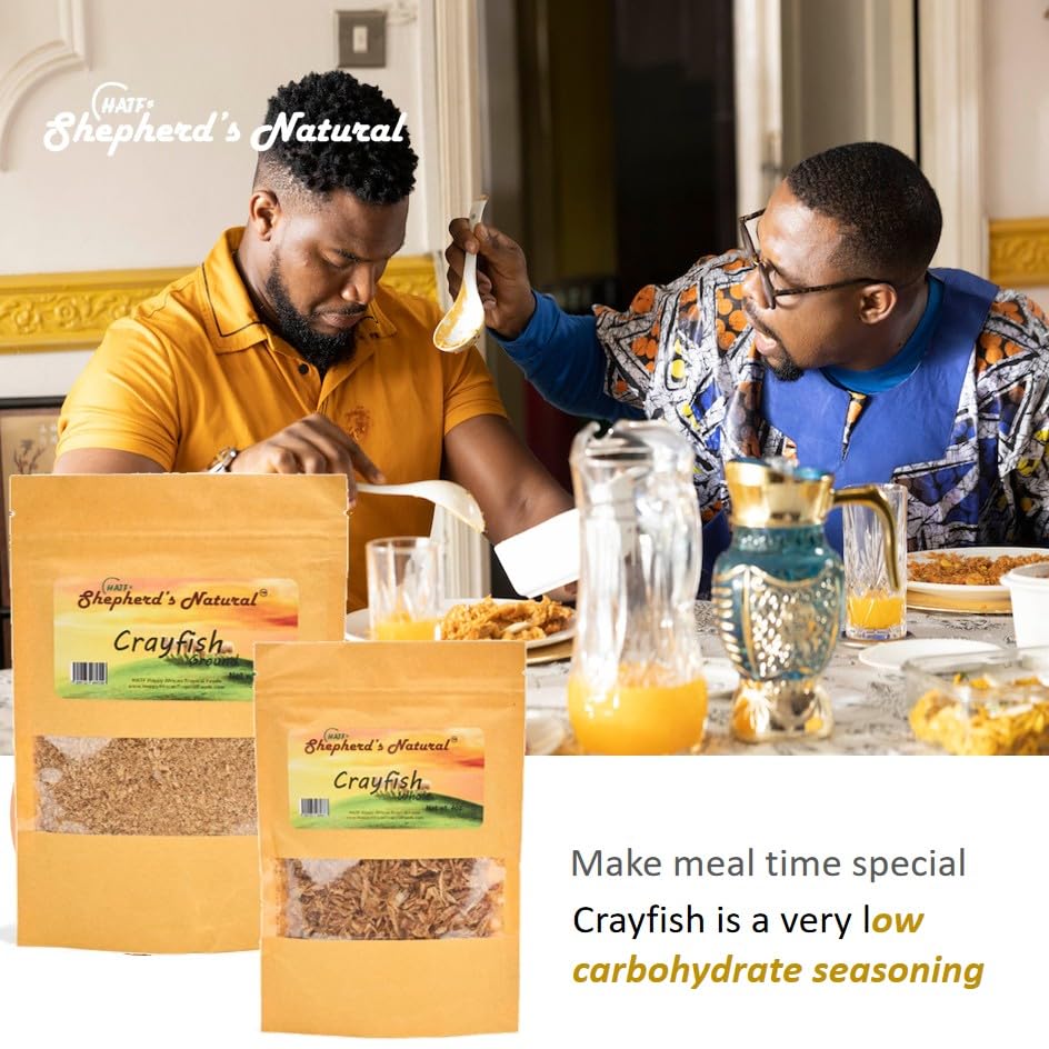 Close-up of Hatf's crayfish powder texture ideal for beans