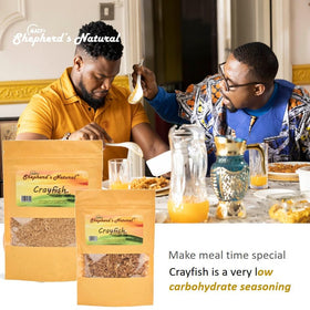 Close-up of Hatf's crayfish powder texture ideal for beans