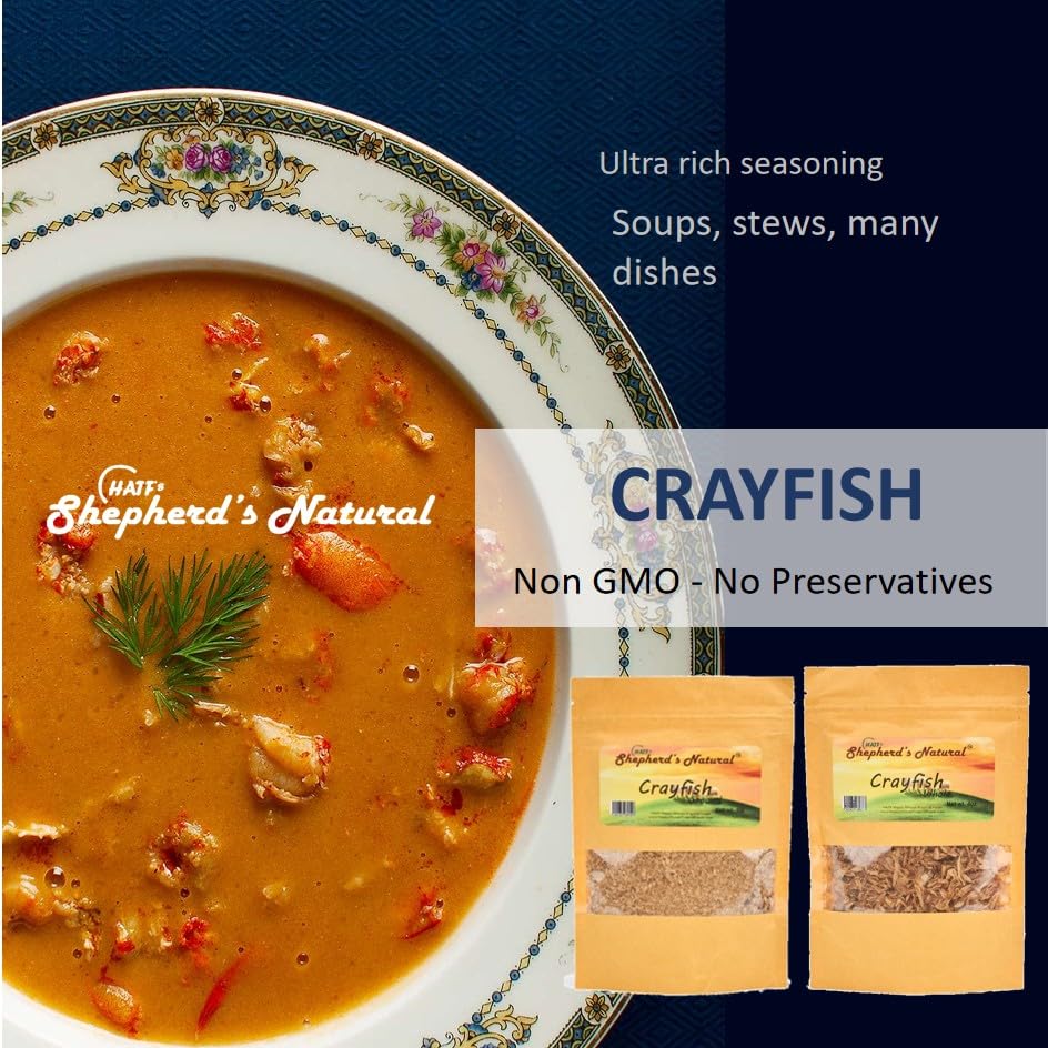 Scoop of Hatf's Shepherd's Natural crayfish powder ready to season