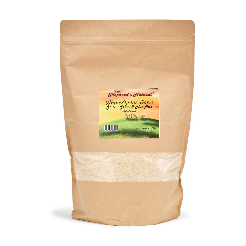 HATF'S Shepherd's Natural Ijebu Garri packaging for premium pantry storage.