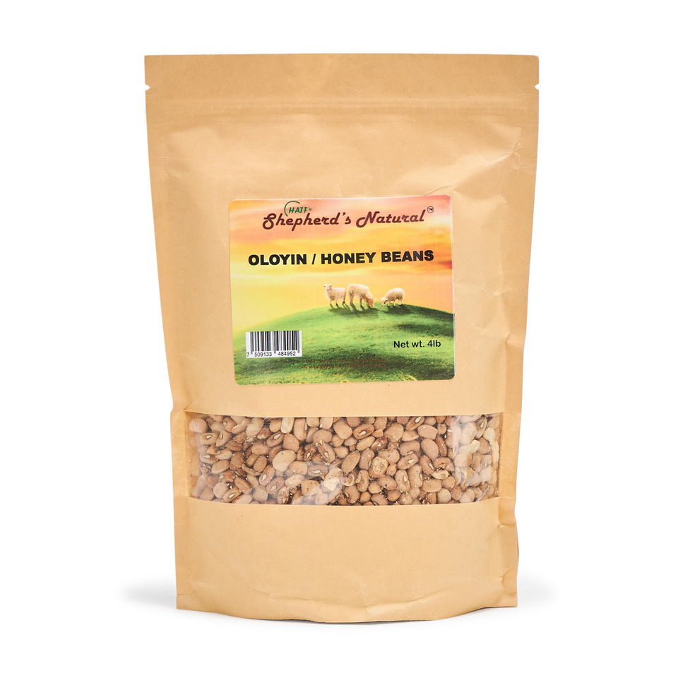 HATF'S Shepherd's Natural Oloyin Honey Beans bag ready for quick Nigerian dishes.