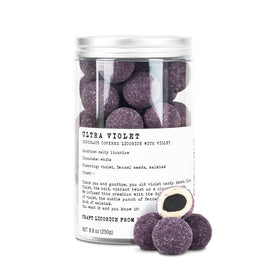 Haupt Lakrits Ultra Violet licorice outer-pack display for premium gifting