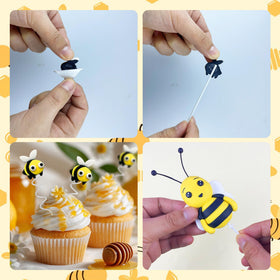 HAVAGDTM 46-piece bee toppers set ready to decorate