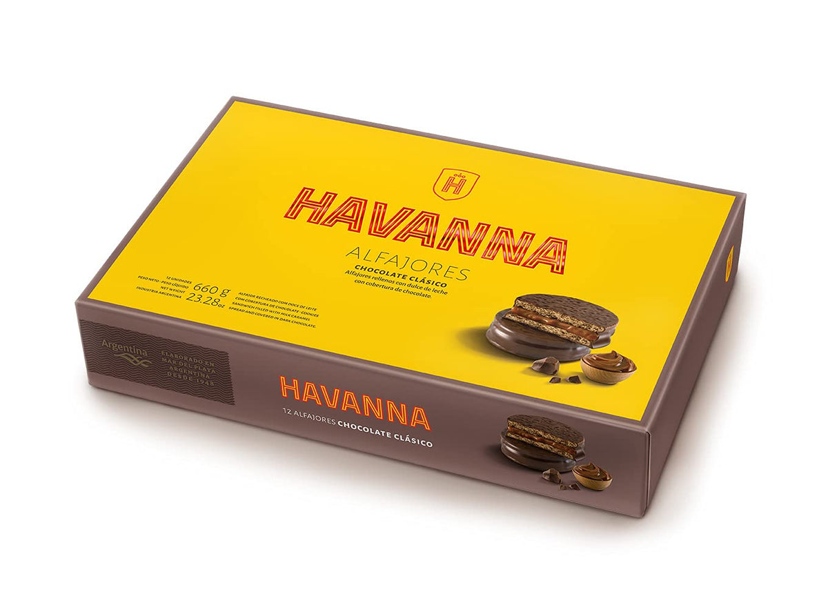 Havanna Alfajores Argentinos packaging box showcasing premium indulgence, ideal for gifting