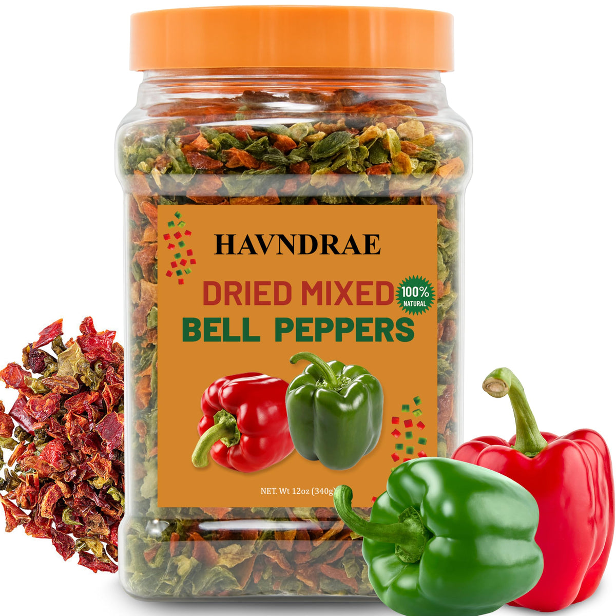 HAVNDRAE bell pepper mix jar with bright red and green flakes for ramen