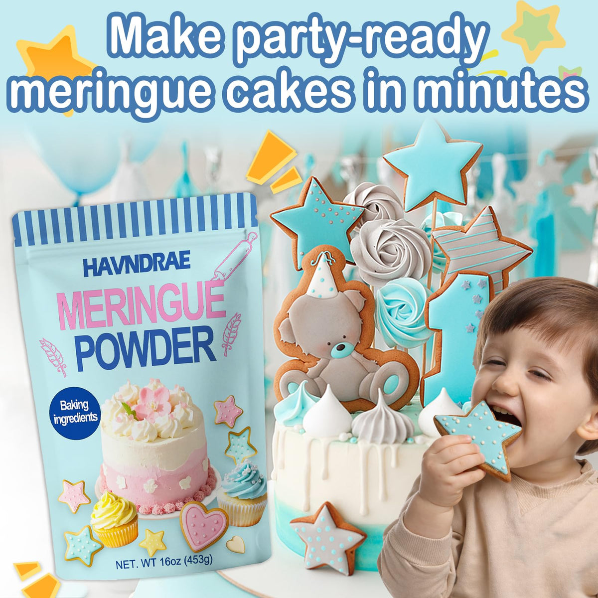 HAVNDRAE meringue powder ideal for gingerbread houses and decoration.