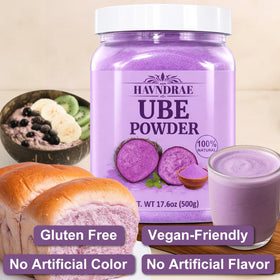 HAVNDRAE Ube powder dessert bowl showcases colorful treats.