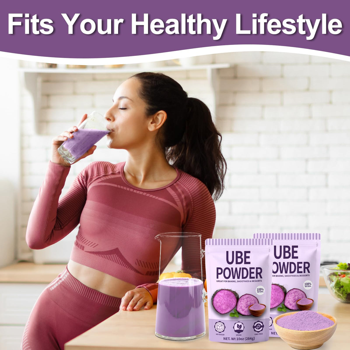 HAVNDRAE ube powder showcased in colorful desserts