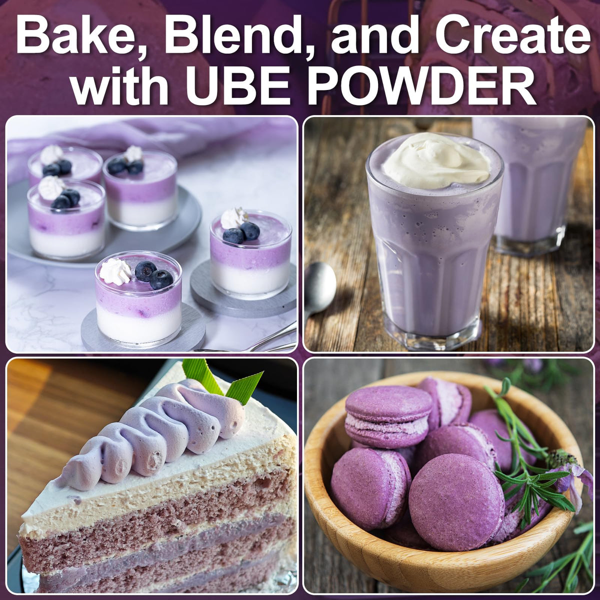HAVNDRAE ube powder used in smoothies and drinks for natural color