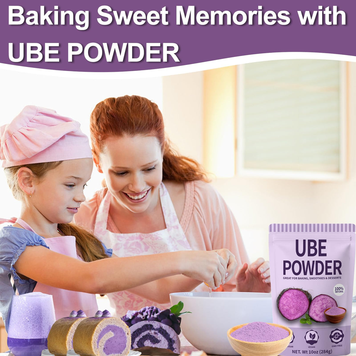 HAVNDRAE ube powder label highlights vegan and gluten-free ingredients