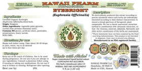 Hawaii Pharm Eyebright dried herb shows natural sourcing and purity.