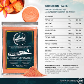 Hawaiian Li Hing Mui flavor in favorite snacks and crack seed treats.